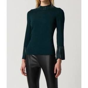 NEW JOSEPH RIBKOFF embellished sweater in alpine green